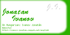 jonatan ivanov business card