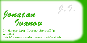 jonatan ivanov business card